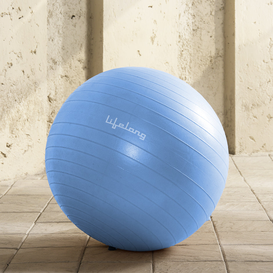 Lifelong LLFAGB55BL Gym Ball for Exercise Anti Burst Exercise Ball