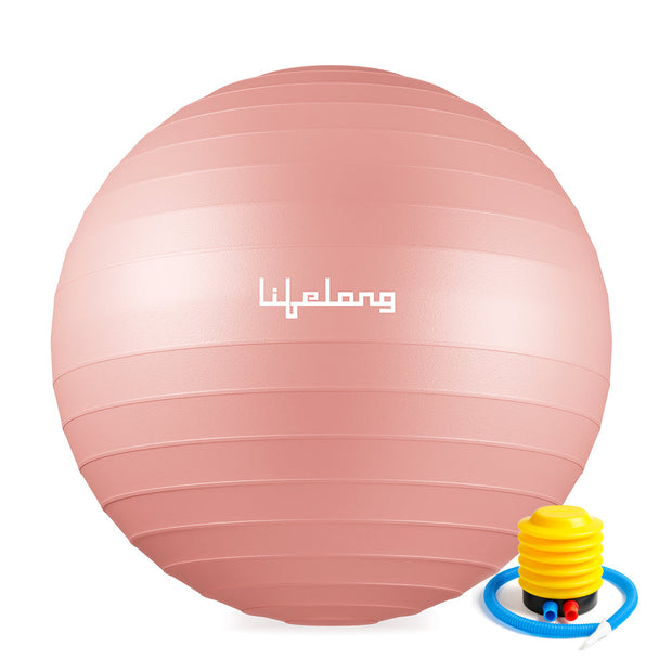 Lifelong LLFAGB75P Gym Ball for Exercise Anti Burst Exercise Ball with Foot Pump for Workout Yoga Ball for Women and Men, Pink