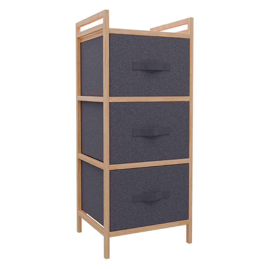 Lifelong 3-Drawer Fabric Storage Organizer – Wooden Frame, Multipurpose Shelf for Home & Office Use