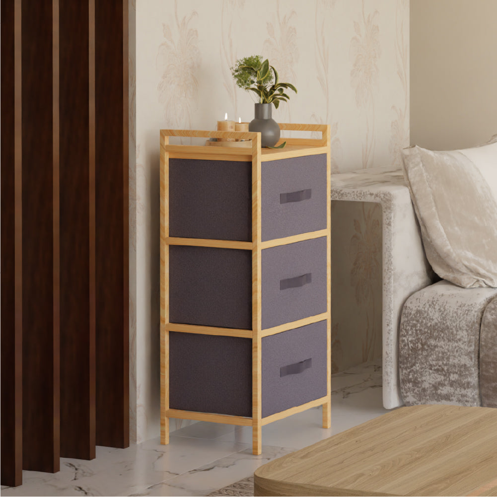 3-Drawer Fabric Storage Organizer with Top Shelf