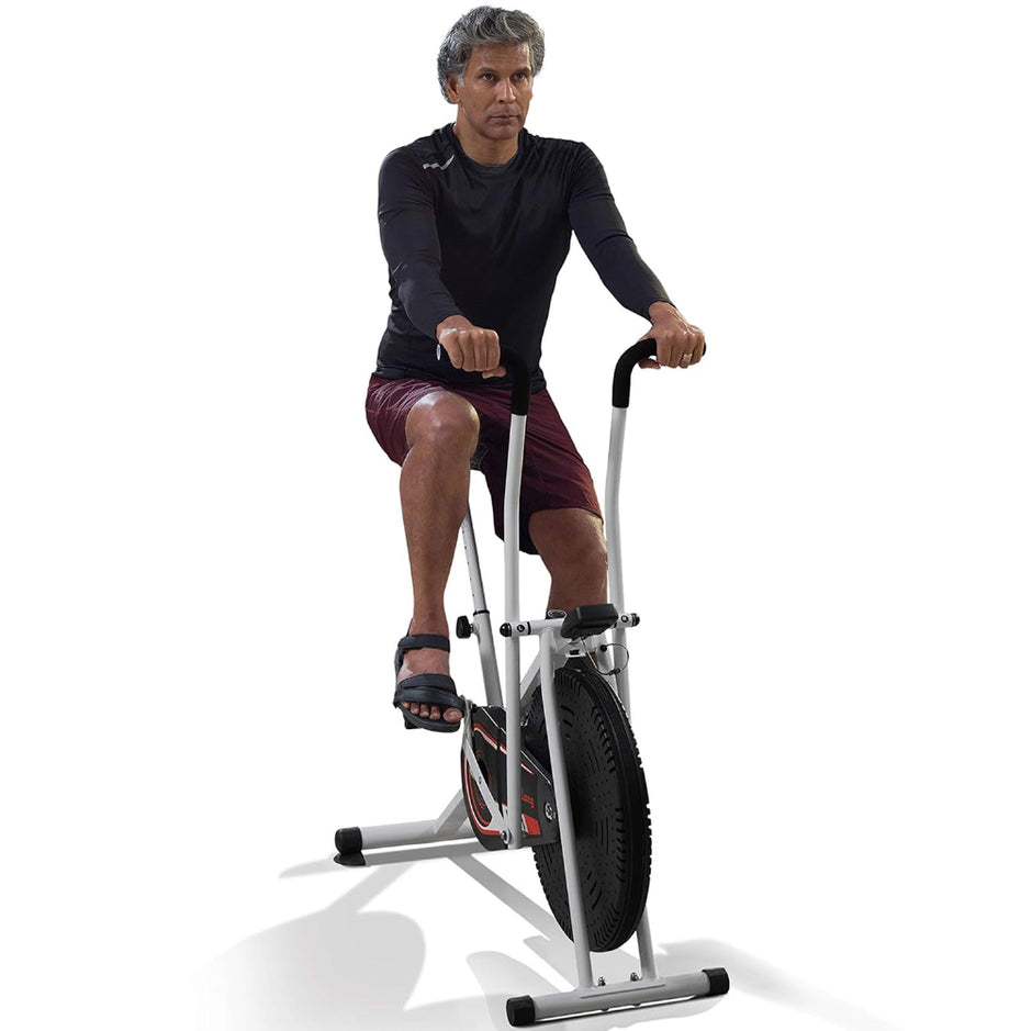 Fit Lite Airbike Exercise Machine with Stationary Handle for Cardio Training, Weight Loss and Workout at Home