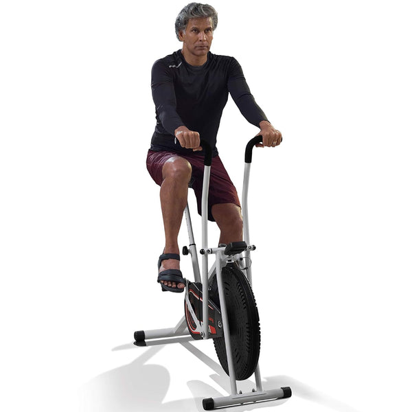 Fit Lite Airbike Exercise Machine with Stationary Handle for Cardio Training, Weight Loss and Workout at Home