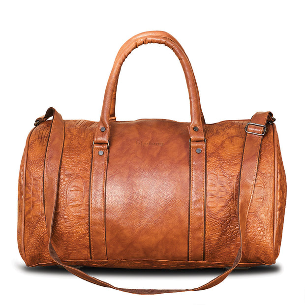 Lifelong Leatherette Duffle Bag for Travel for Men and Women - Tan