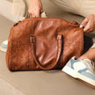 Lifelong Leatherette Duffle Bag for Travel for Men and Women - Tan