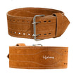 Lifelong Suede Leather Gym Belt – Large Brown Weightlifting & Back Support