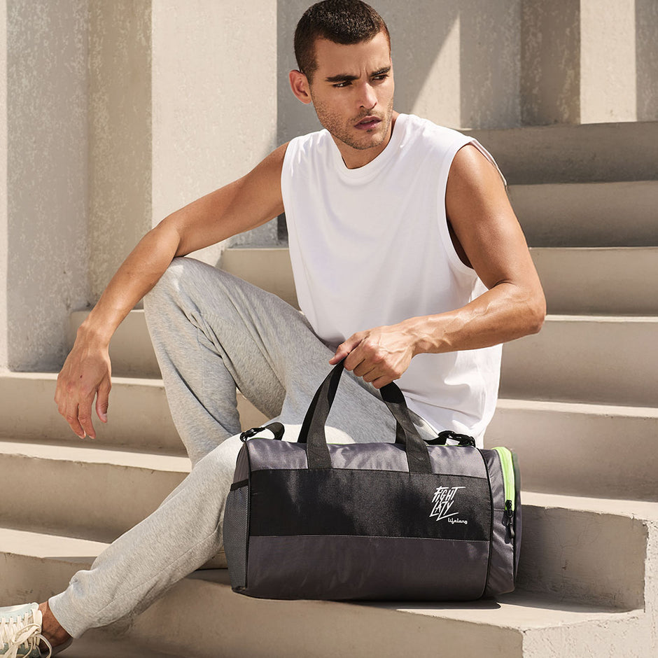 Lifelong Gym Bag/Sports & Travel Bag/Unisex (Grey Black)