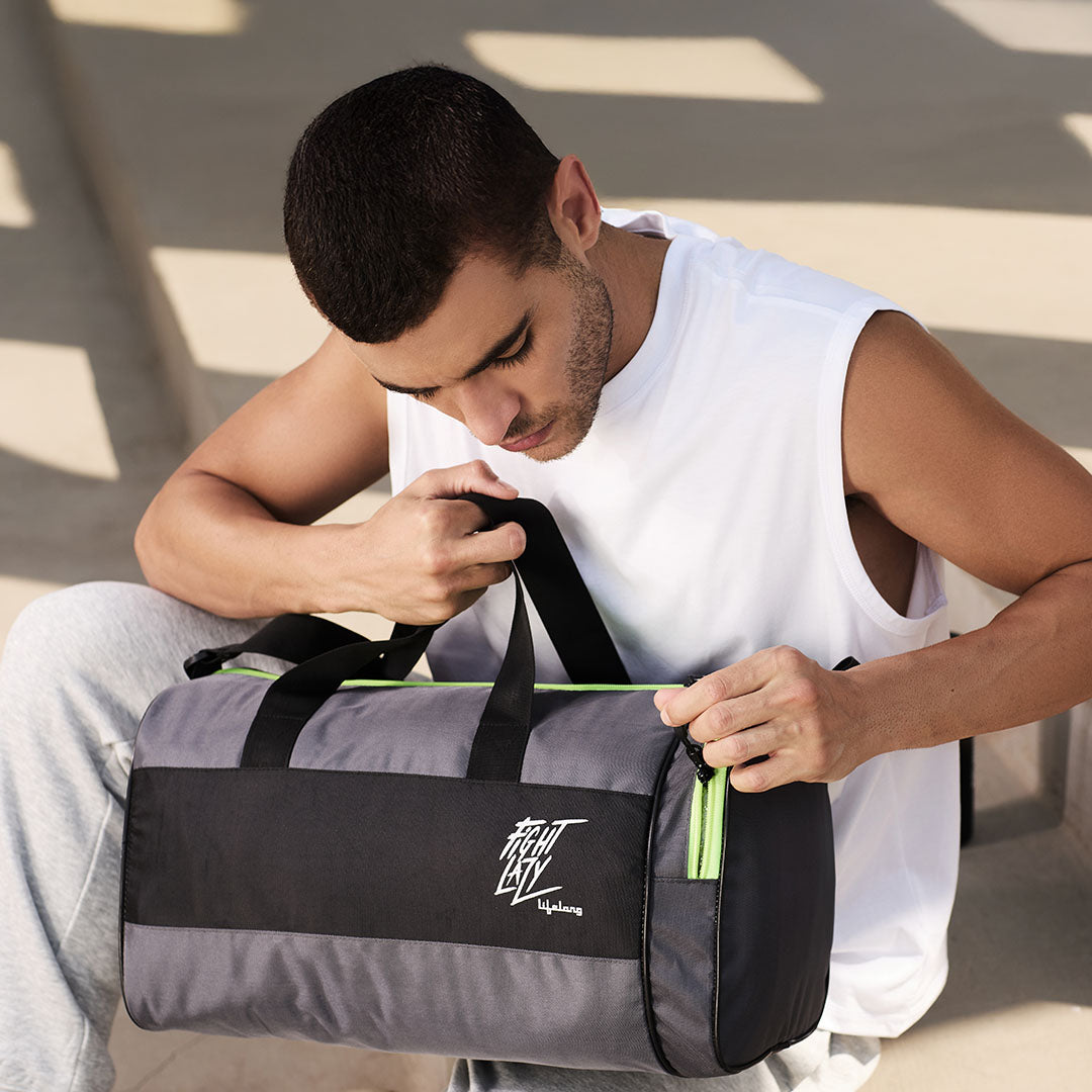 Lifelong Gym Bag/Sports & Travel Bag/Unisex (Grey Black)