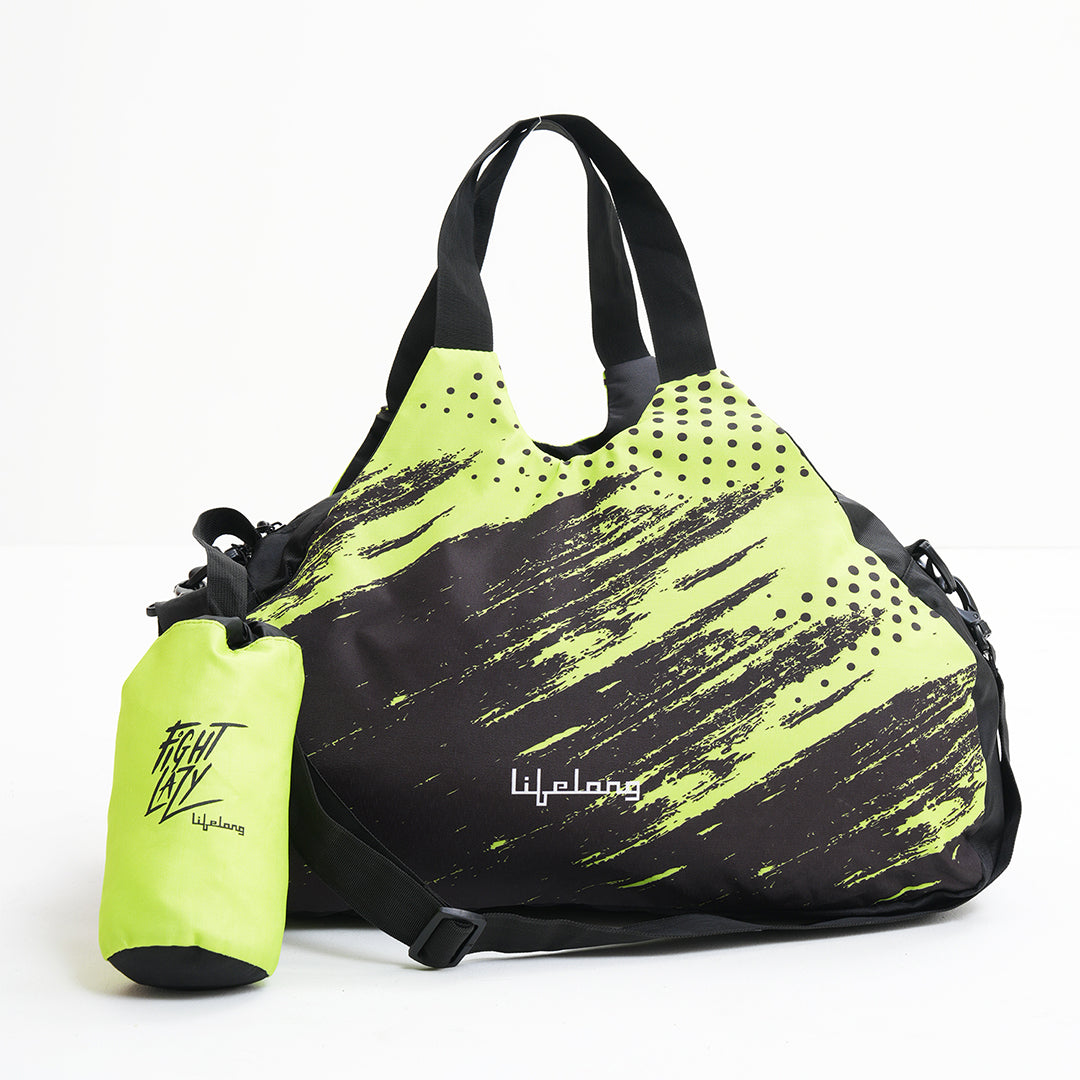 Lifelong Foldable Gym Bag for Men and Women - Fluorecent Green