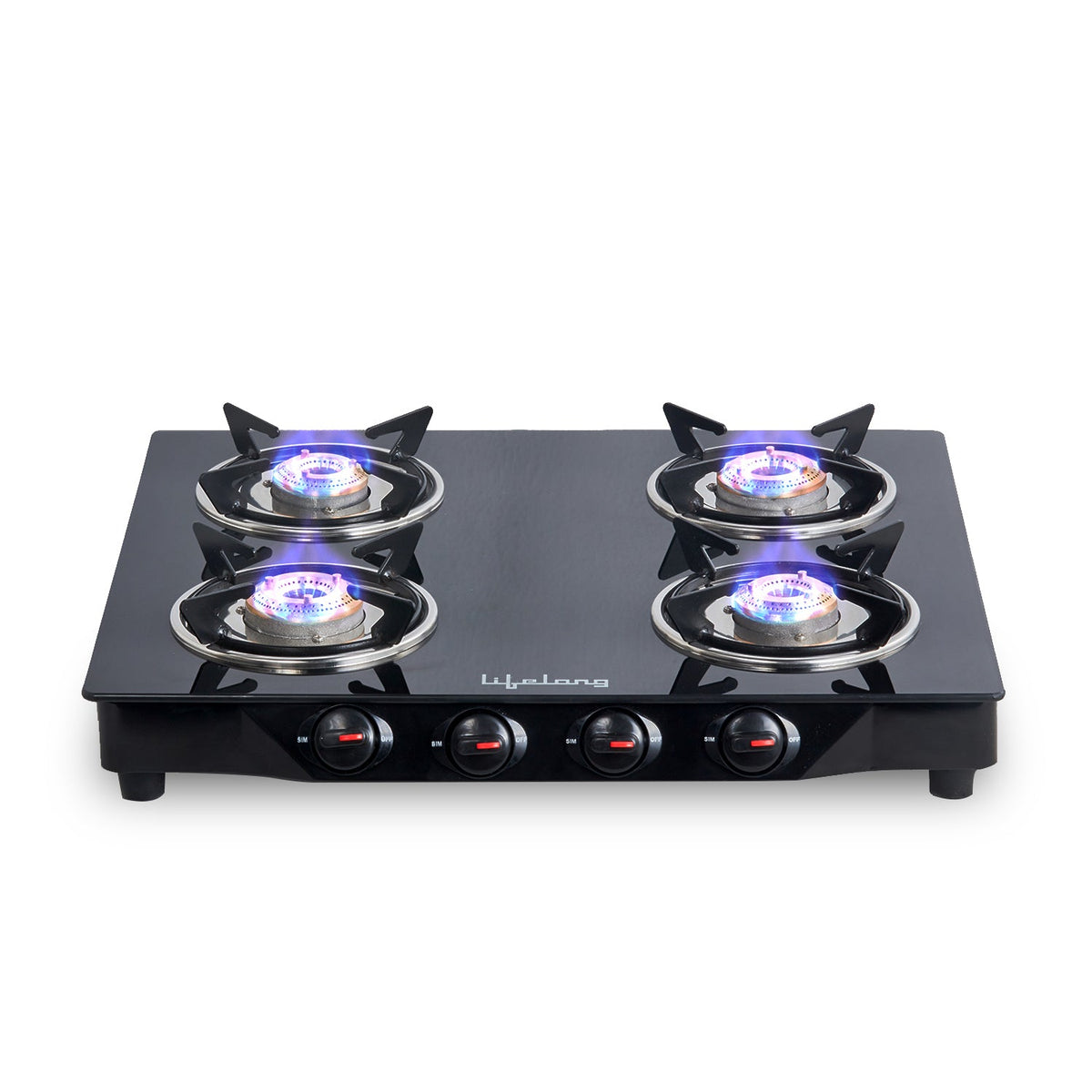 4-Burner Glass Top Gas Stove