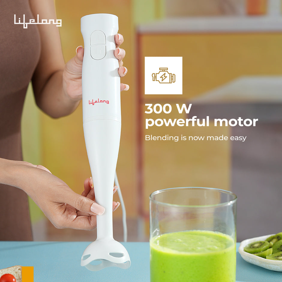 Lifelong 300W Electric Hand Blender for Kitchen | Dual Speed Control