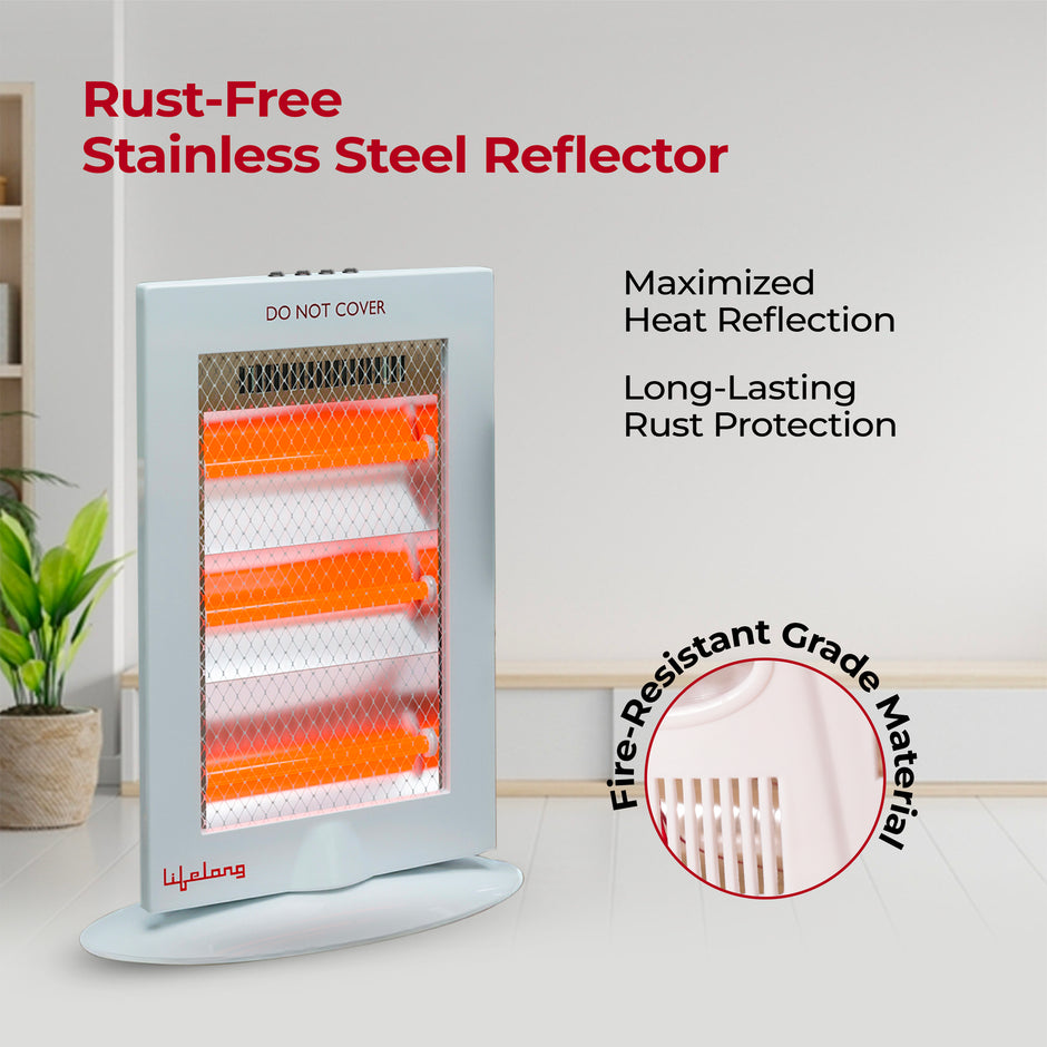 Lifelong Regalia Plus 1200 Watts Halogen Room Heater for Home with 3 Power settings