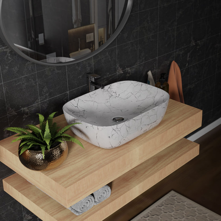 Lifelong Wash Basin for Bathroom - Tabletop Washbasin - Ceramic Glossy