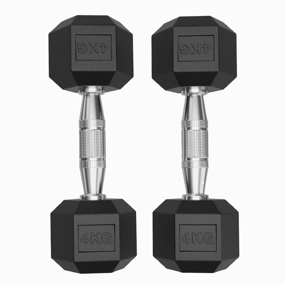 Lifelong Rubber Dumbbells Set for Home Gym (2 x 4kg)