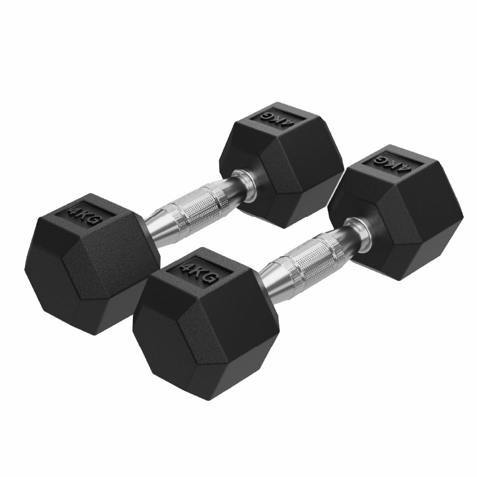 Lifelong Rubber Dumbbells Set for Home Gym (2 x 4kg)