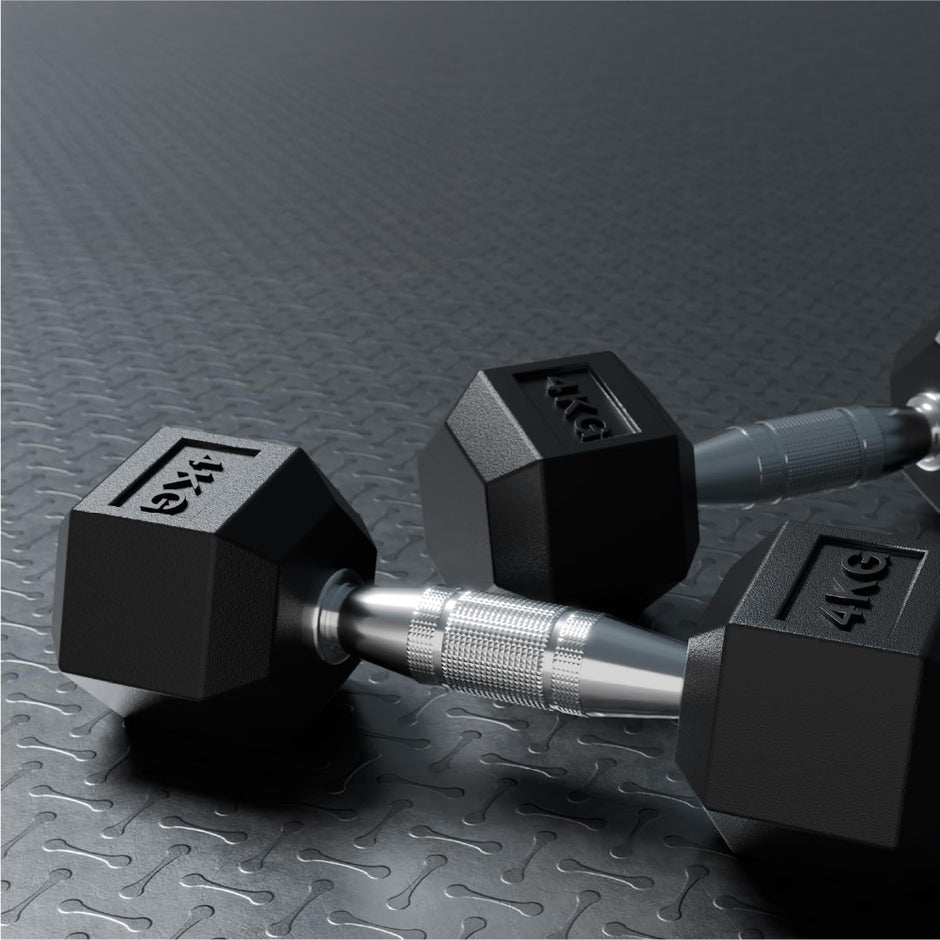Lifelong Rubber Dumbbells Set for Home Gym (2 x 4kg)