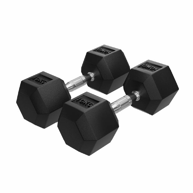 Rubber Hex Dumbells 2*10 Kgs