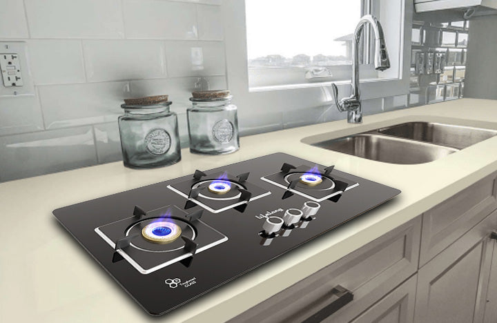 Lifelong LLHT913 Glass Top HobTop 3 Burner Gas Stove ( Black)