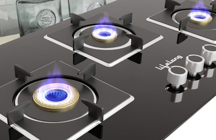 Lifelong LLHT913 Glass Top HobTop 3 Burner Gas Stove ( Black)
