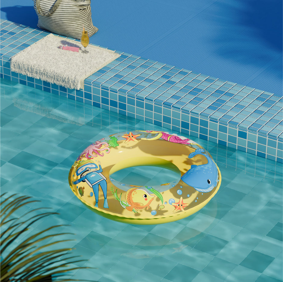 Lifelong Pool Party Swimming Ring Swim Tube for Kids Swimming Learing Ring (Yellow)