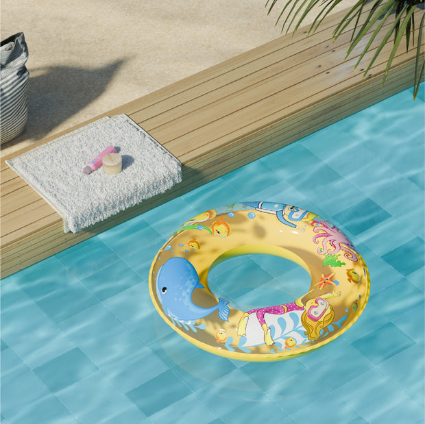 Lifelong Pool Party Swimming Ring Swim Tube for Kids Swimming Learing Ring (Yellow)