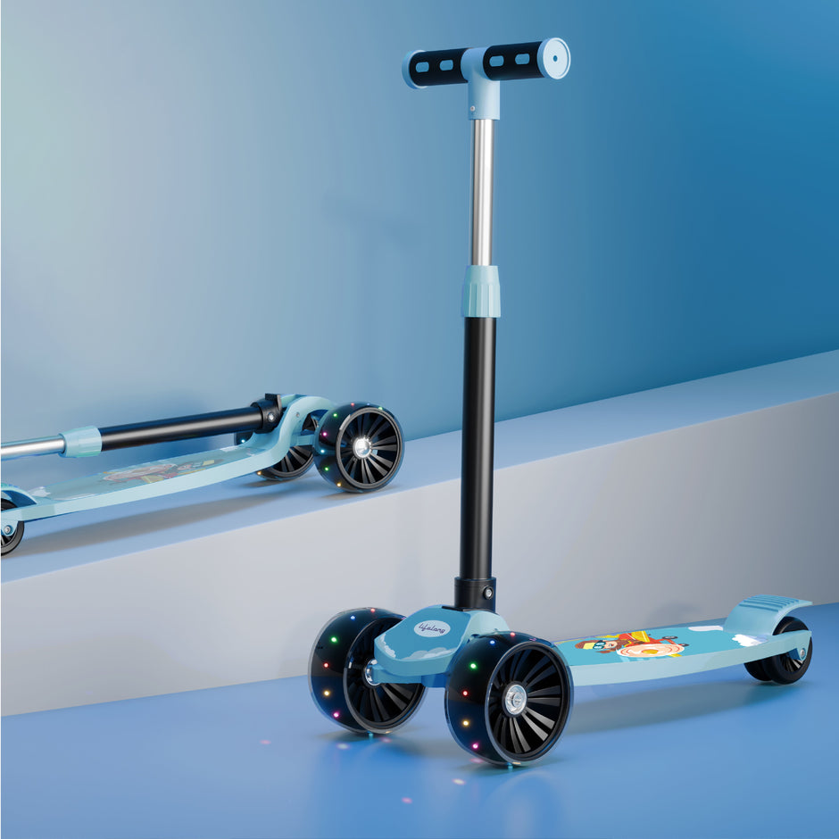 Lifelong Kick Scooter Adjustable Height, Led Wheels, Foldable Scooter, Attractive PU Led Wheel for Kids, Age 3+ Years (50 Kg)