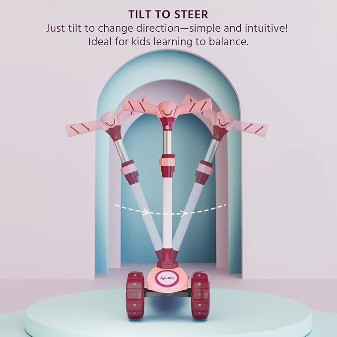 Scooter for Kids 3+ Years - Foldable with LED Wheels & Adjustable Height