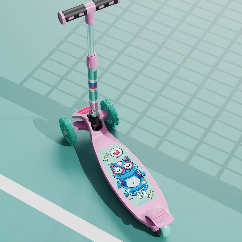 Kids Scooter with Broad Wheels (Pink/Blue)
