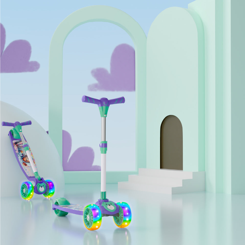 Kids 3-Wheel Foldable Kick Scooter with LED Wheels