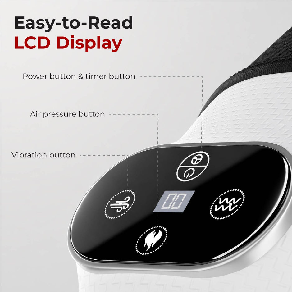 Lifelong Knee Massager for Joint Pain Relief | 3Heat Levels, 3Vibrations, Red Light Therapy, 3Air Pressure Modes, 7.5Hr Runtime |TypeC Rechargeable & Portable Arthritis Massage Physiotherapy Machine