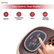 Electric Foot Spa Machine with 8 Manual Rollers, Digital Panel, Bubble Bath & Water Heating Technology for Pedicure, Pain relief & Foot Care, Brown