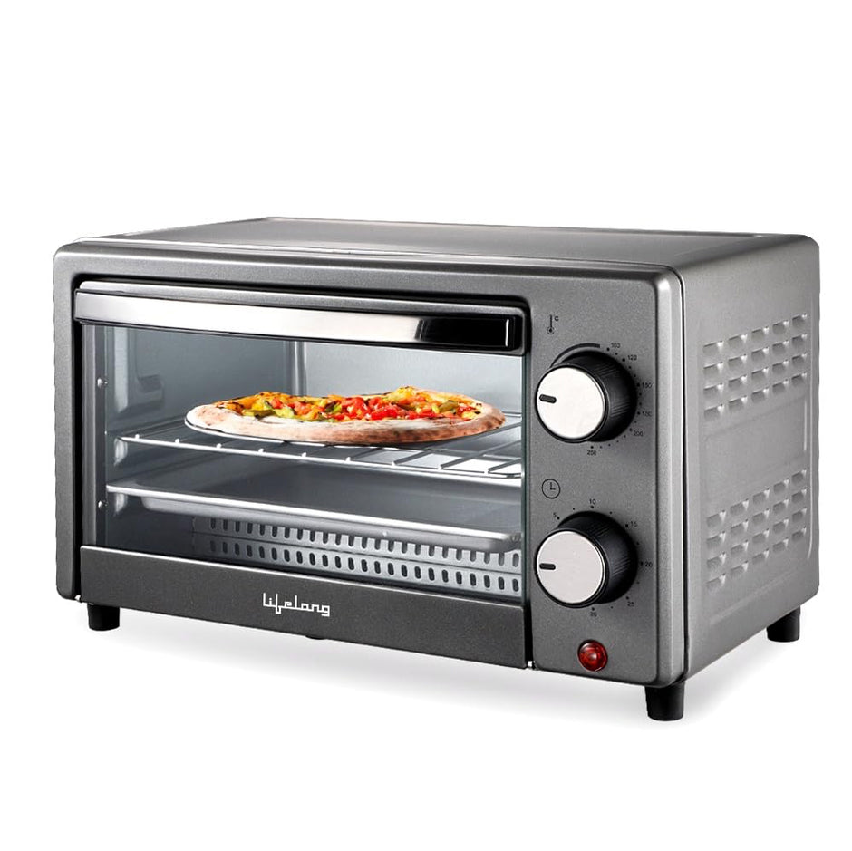 OTG 10 Litre for Kitchen with Baking Tray - 800W Electric Oven Toaster Griller Machine Electric Timer Control for Baking- Pizza, Cake, Grill Chicken or Toast Bread