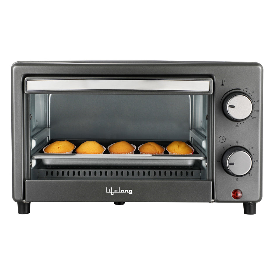 OTG 10 Litre for Kitchen with Baking Tray - 800W Electric Oven Toaster Griller Machine Electric Timer Control for Baking- Pizza, Cake, Grill Chicken or Toast Bread