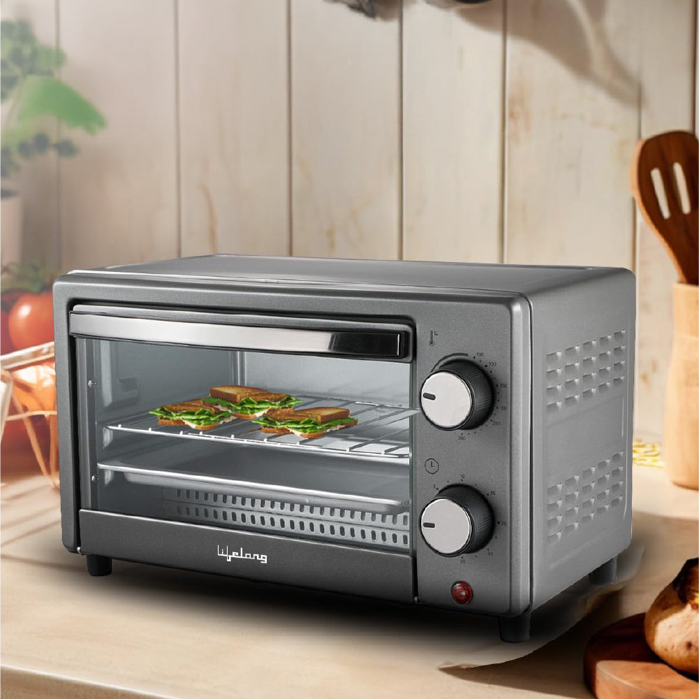 OTG 10 Litre for Kitchen with Baking Tray - 800W Electric Oven Toaster Griller Machine Electric Timer Control for Baking- Pizza, Cake, Grill Chicken or Toast Bread