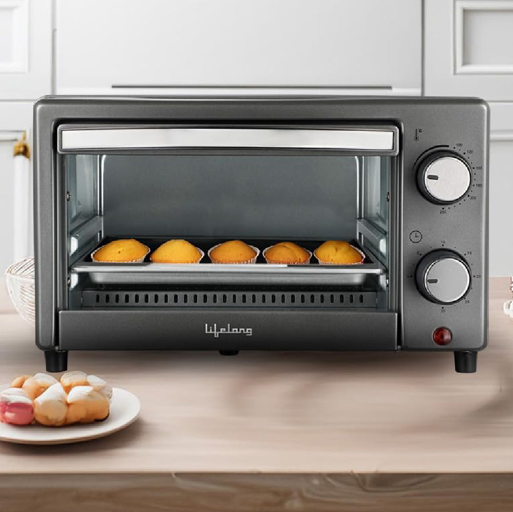 800W 10 Litre Oven Toaster Griller with Baking Tray and Grill Plate