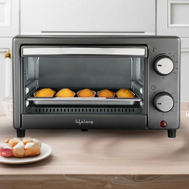 OTG 10 Litre for Kitchen with Baking Tray - 800W Electric Oven Toaster Griller Machine Electric Timer Control for Baking- Pizza, Cake, Grill Chicken or Toast Bread