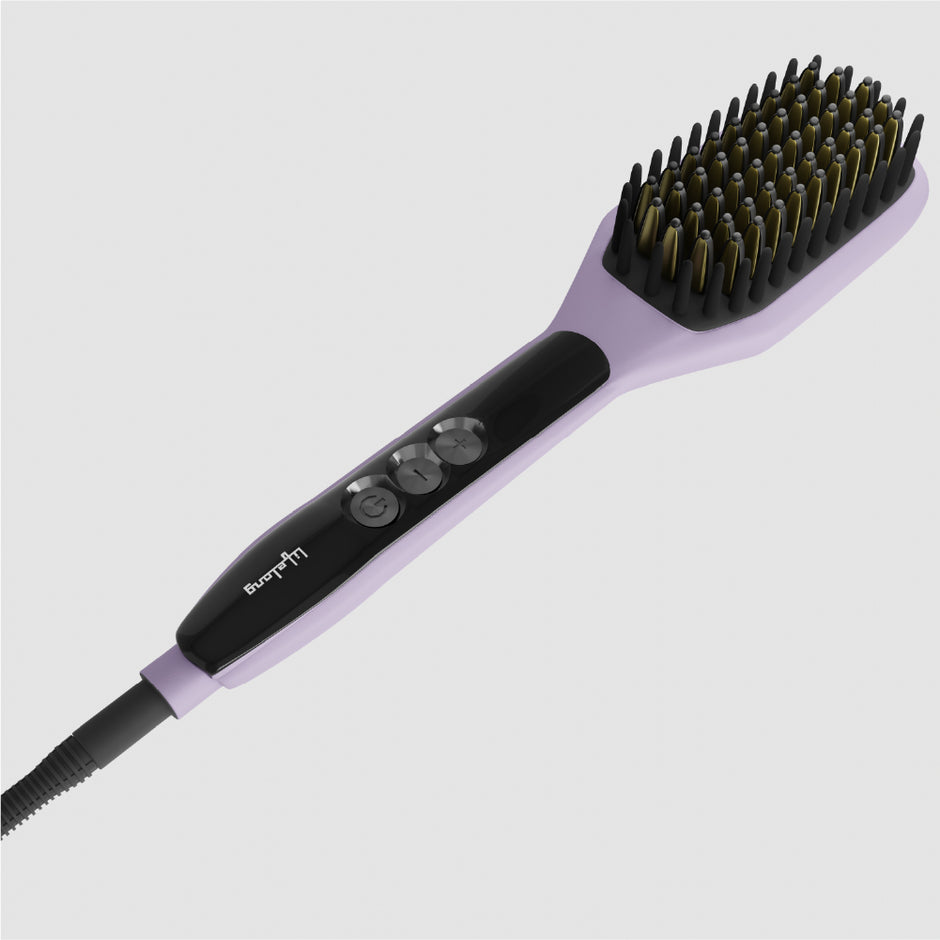 Hair Straightener Comb | 1 Year Warranty | Hair Straightener Brush for Women, Hair Straightener Brush with Keratin Ceramic Bristles