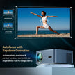 PixelBeam Smart Projector, Android 9 with Built-in Smart Apps, Native 1080p 4K Support, 7500 Lumens, 2X Brightness, 200 Inch Display, 5W Speaker, Wi-Fi/Bluetooth