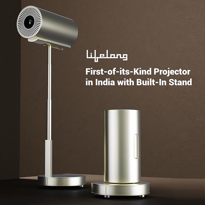 LightBeam Plus Smart Projector, Android 11 with Built-in Smart Apps, Native 720p 4K Support, 4500 Lumens, 2X Brightness, 5W Speaker, 100 Inch Display, Wi-Fi/Bluetooth