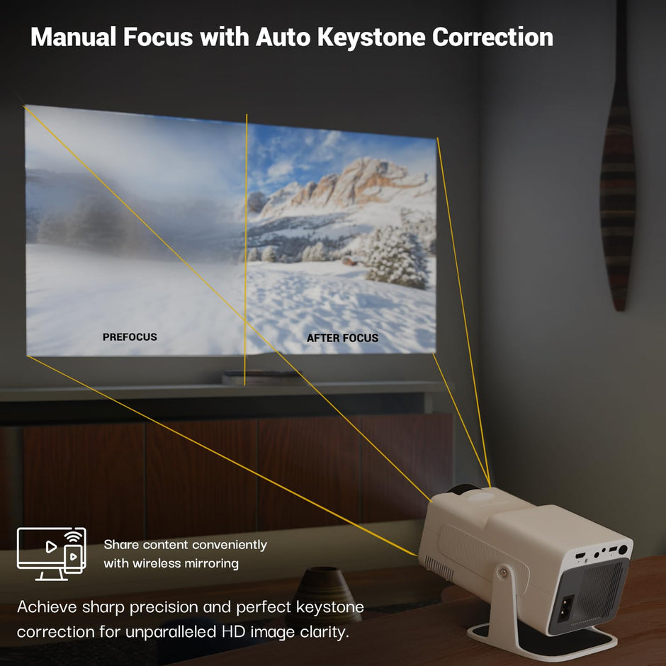 LightBeam Pro Smart Projector, Android 11 with Built-in Smart Apps, Native 1080p 4K Support, 4500 Lumens, 2X Brightness, 3W Speaker, 150 Inch Display, Wi-Fi/Bluetooth