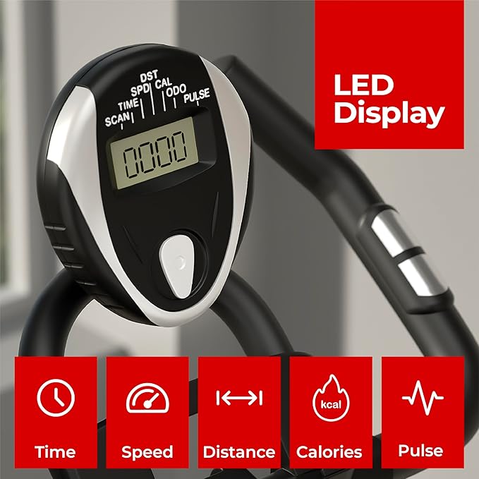 Lifelong Fit Pro Spin Fitness Bike for Home | Exercise Bike for Cardio Workout with 7 KG Flywheel, Adjustable Resistance & LED Display | Cushioned Adjustable Seat | Non-Slip Pedals | Max User Weight 120 KG