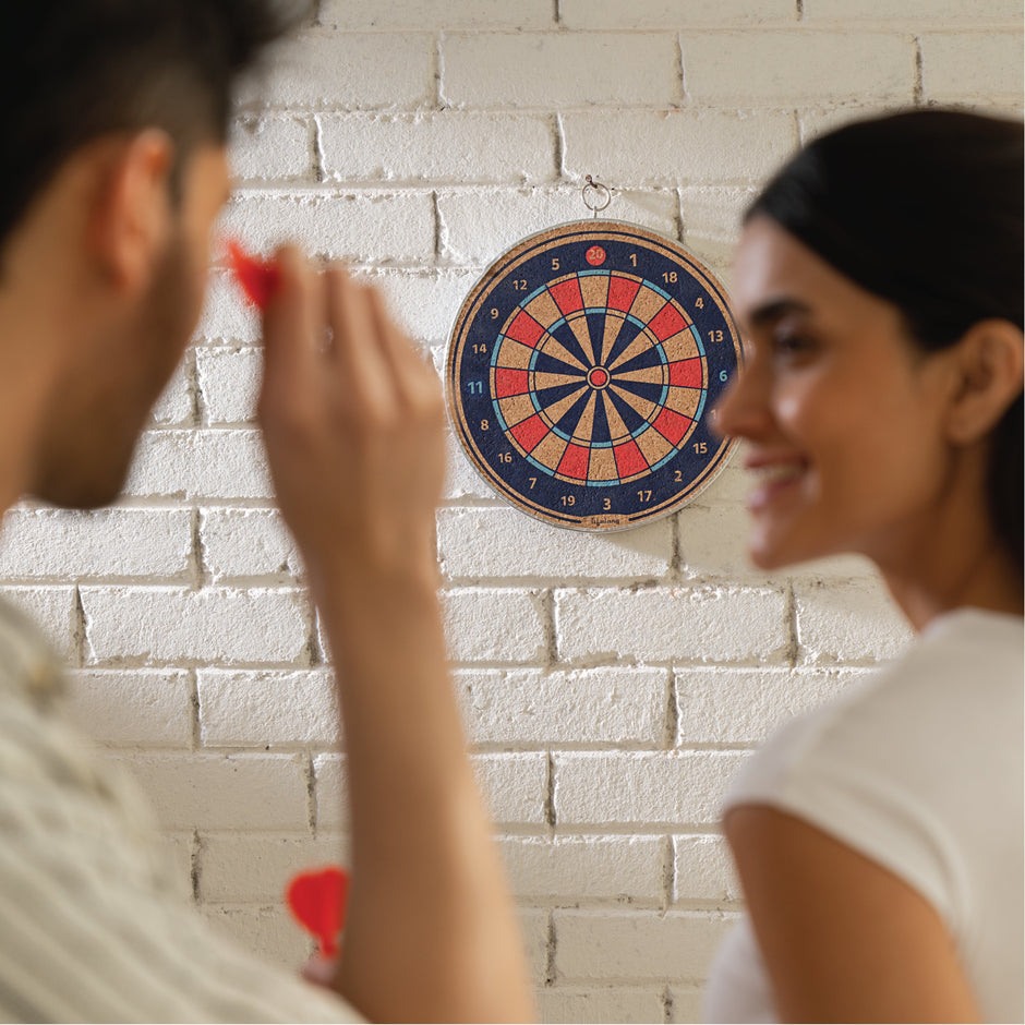 Lifelong wooden 12inch double sided dartboard with 4darts