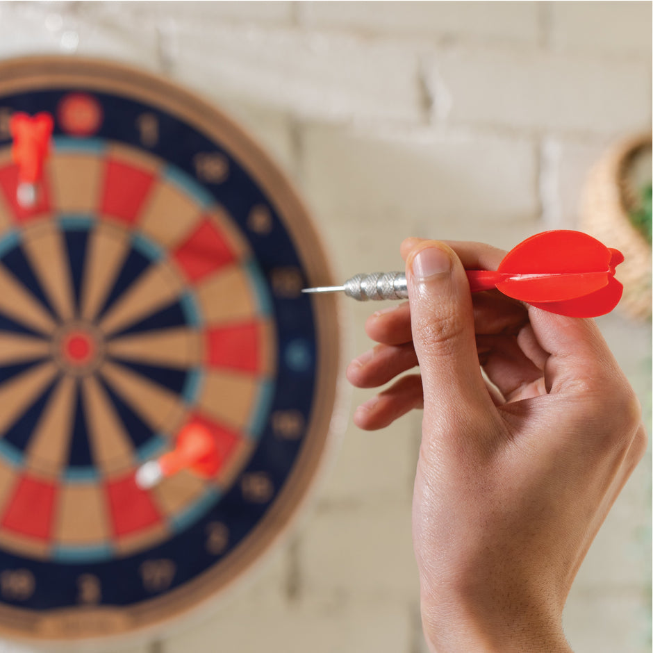 Lifelong wooden 12inch double sided dartboard with 4darts