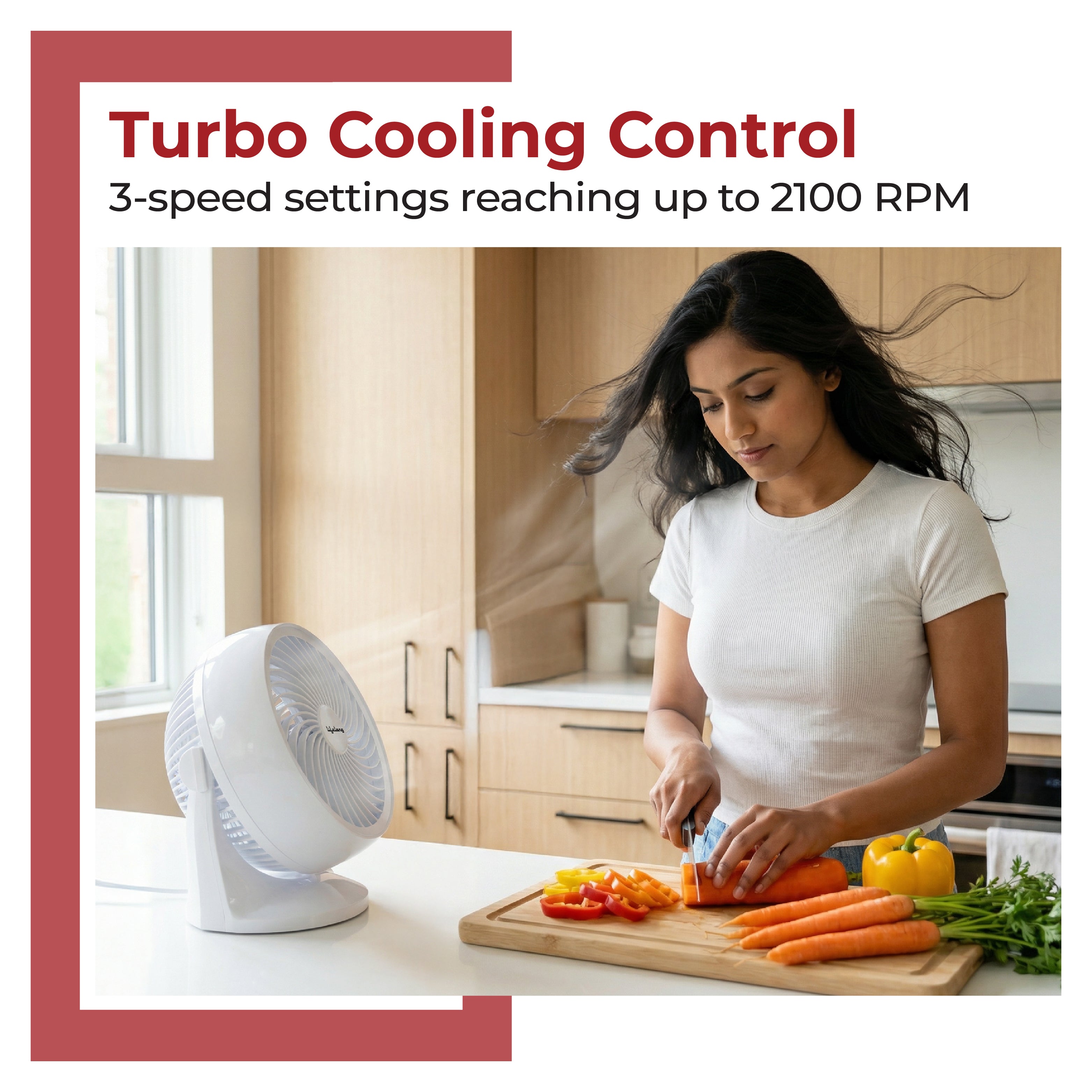 Lifelong 180mm Air Circulator Table cum Wall Fan | 30W High Air Delivery 350 CMM | 3 Speed 2275 RPM | Wall Mount Hook | Compact Table Fan (White)