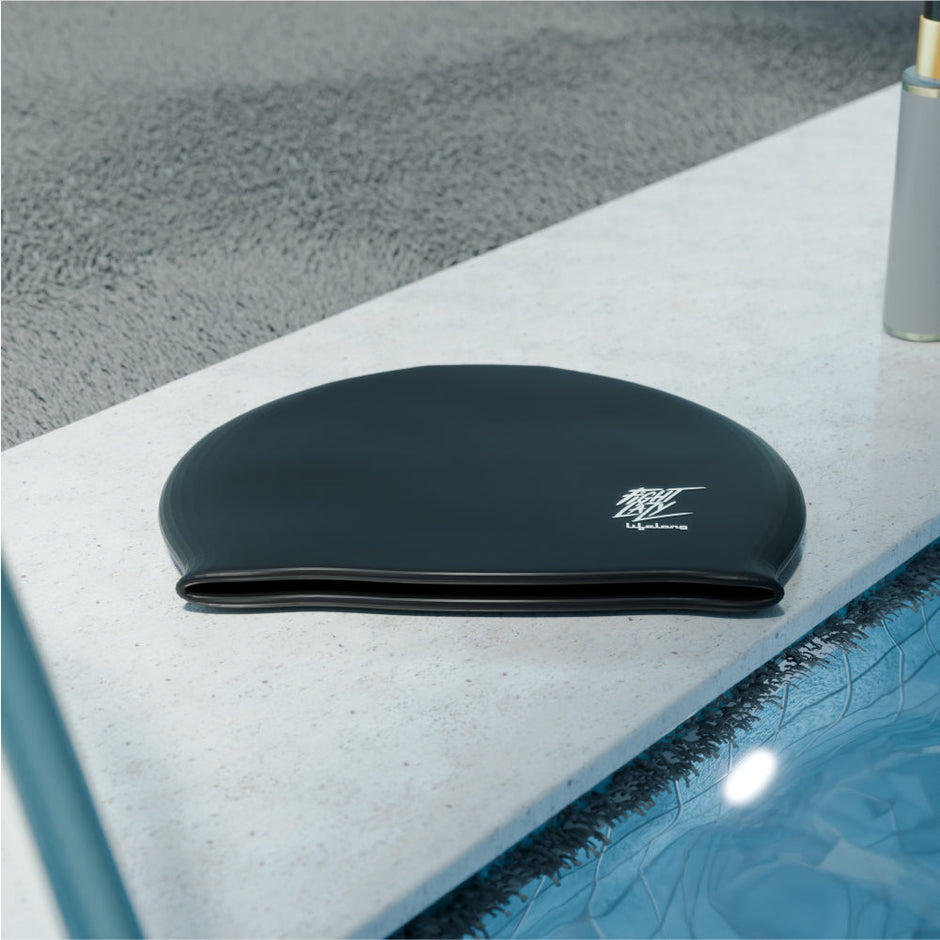 Silicone Swimming Cap Unisex Soft Waterproof for ADult Men, Women( Black)