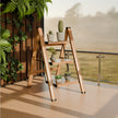 Lifelong 3 Step Foldable Ladder for Home Ã¢â‚¬â€œ Wooden Finish, 150kg Load, Portable & Sturdy