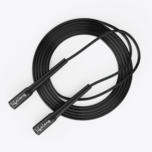 Skipping Rope for Men, Women & Kids – Tangle-Free Jump Rope for Fitness & Weight Loss (Black)