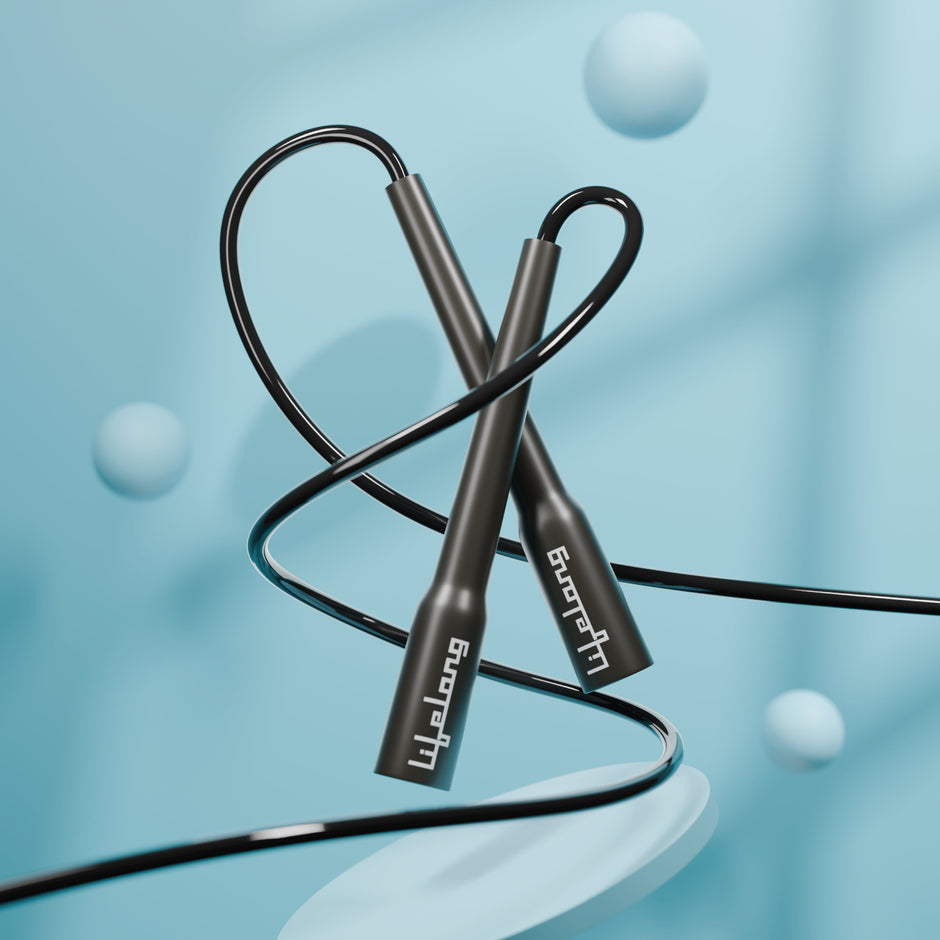 Skipping Rope for Men, Women & Kids – Tangle-Free Jump Rope for Fitness & Weight Loss (Black)
