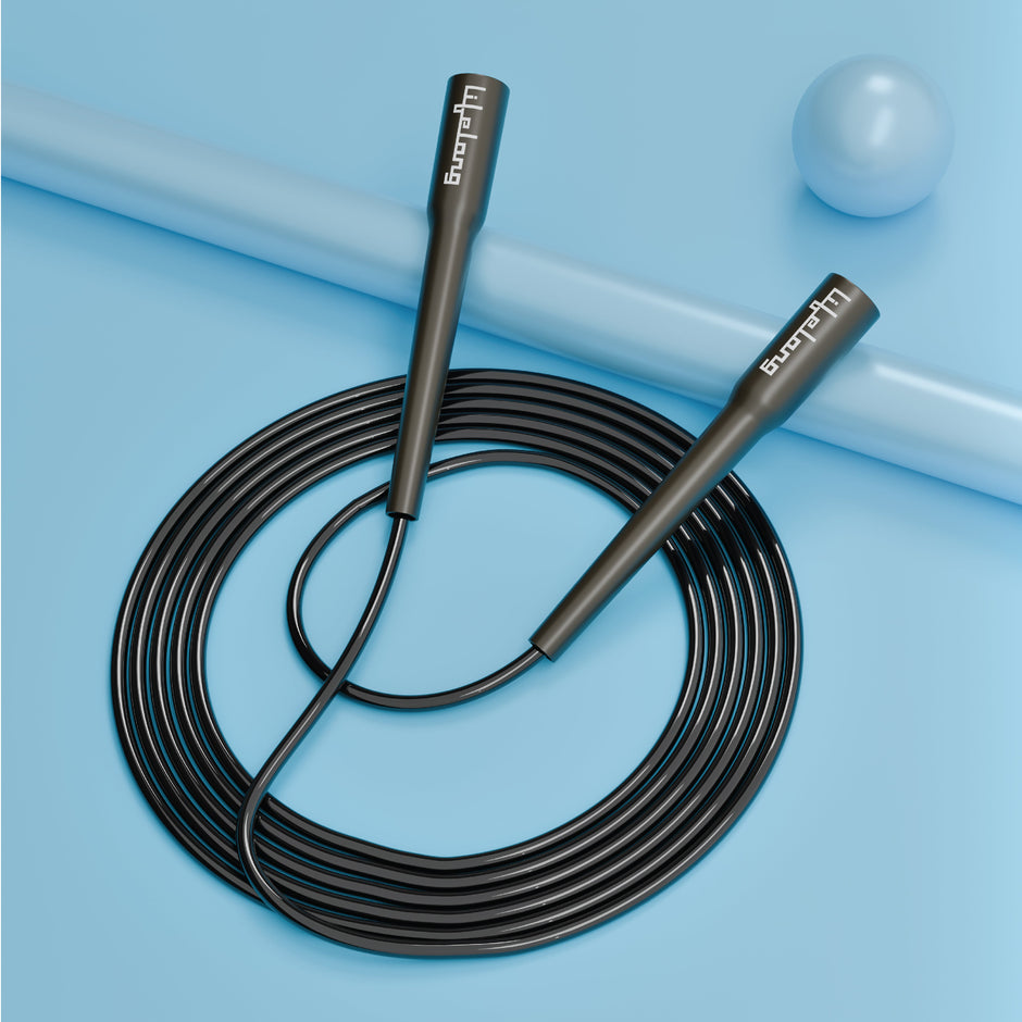 Skipping Rope for Men, Women & Kids – Tangle-Free Jump Rope for Fitness & Weight Loss (Black)