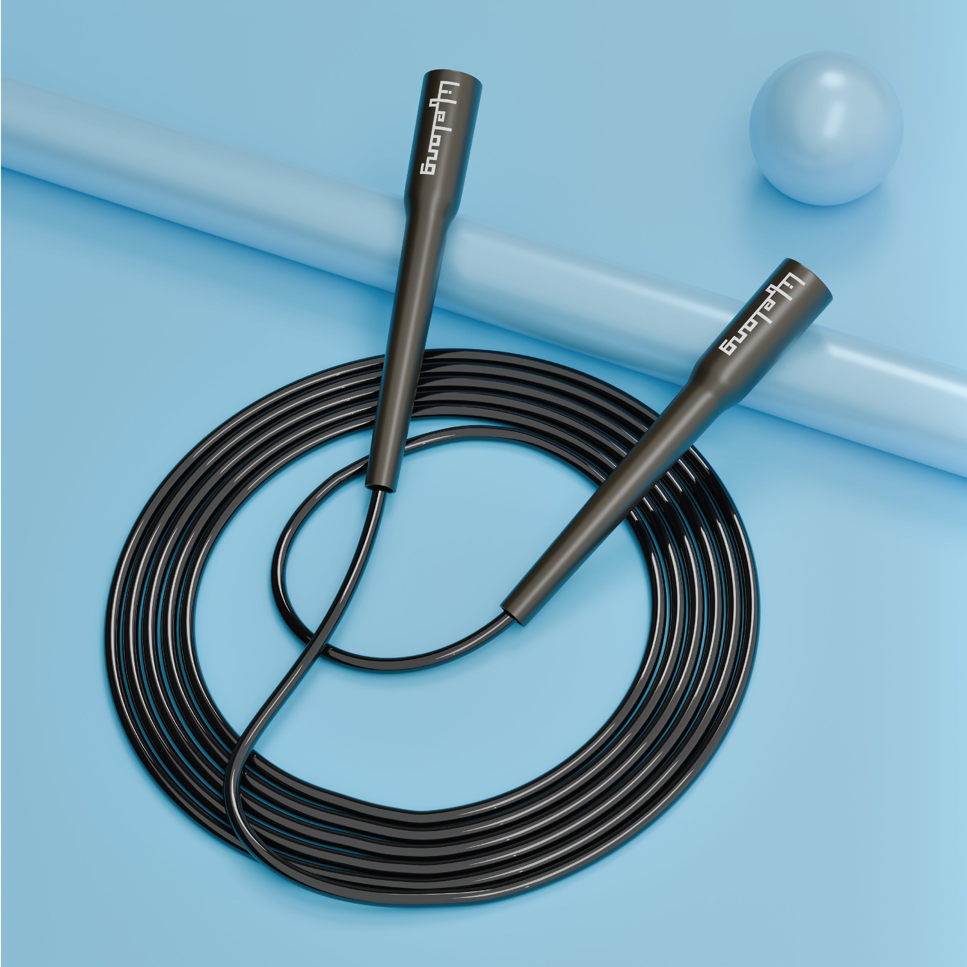 Skipping Rope for Men, Women & Kids – Tangle-Free Jump Rope for Fitness & Weight Loss (Black)