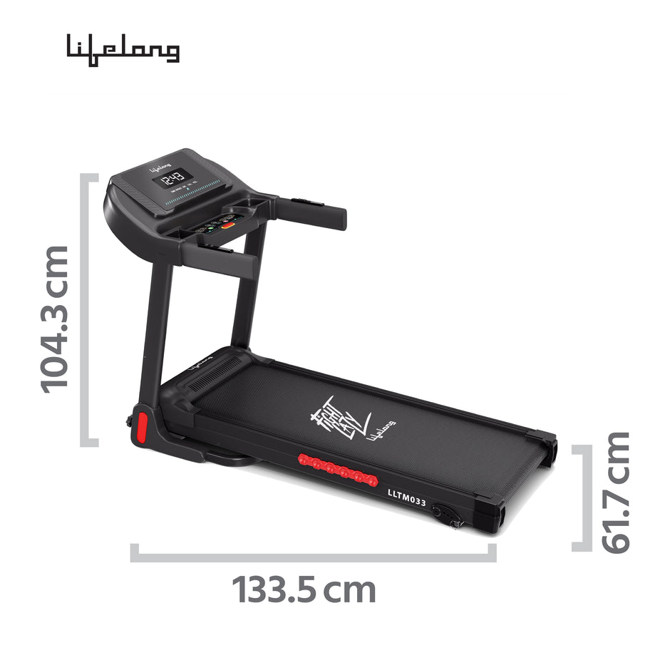 100kg Motorized Treadmill | 4HP Peak | 3-level Incline, Foldable, Bluetooth